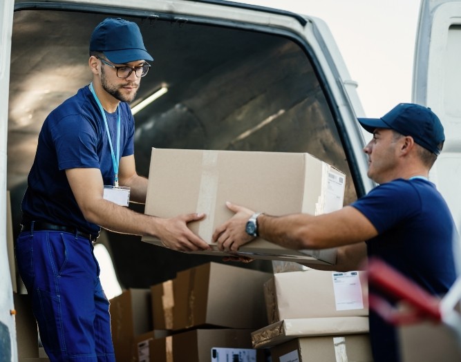 Colaboradores de Viatela Carga Masiva realizando cargue de mercancía, reflejando compromiso y eficiencia en soluciones logísticas